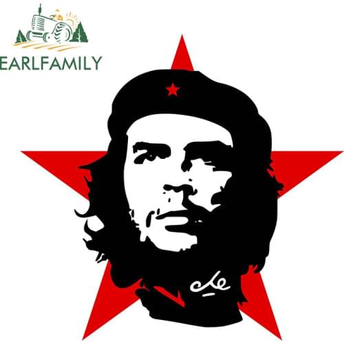 EARLFAMILY 13cm x 12.3cm for Che Guevara Warning Vinyl Car Stickers Occlusion Scratch Decal Refrigerator Laptop RV Decoration