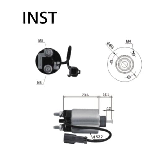 ELECTROMAGNETIC SWTICH SOLENOID FOR 12V 4.5KW 9000908 23300-8U300 5860