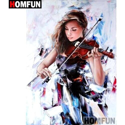 HOMFUN Full Square/Round Drill 5D DIY Diamond Painting "Violin girl" Embroidery Cross Stitch 5D Home Decor Gift A08720