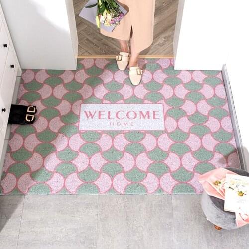 Welcome Mats Carpet Can Be Cut Kitchen Mat Bath Mat Anti-slip Entrance Door Mat Carpet PVC Silk Loop Custom Entrance Door Mats