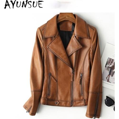 AYUNSUE Genuine Sheepskin Coats Woman Real Leather Jackets Women New Short Korean Outerwear Autumn Chaqueta Cuero Dama SQQ09