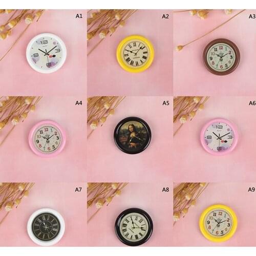 1:12 Scale Resin Dollhouse Miniature Wall Clock Play Doll House Miniaturas Home Decor Accessories Toy Pretend Play Furniture Toy