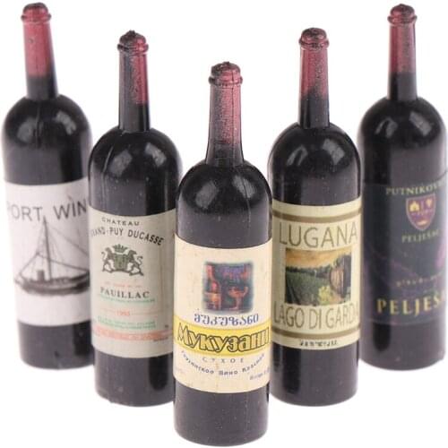 10pcs Dollhouse Miniature Resin Bottle Simulation Wine Bottle Model Accessories