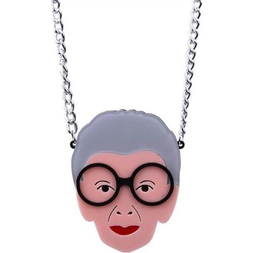 Fashion Personality Figure Acrylic Necklack Hip Hop Punk Long Chain Necklaces For Women Ladies Pendant Club Party Jewelry Gifts