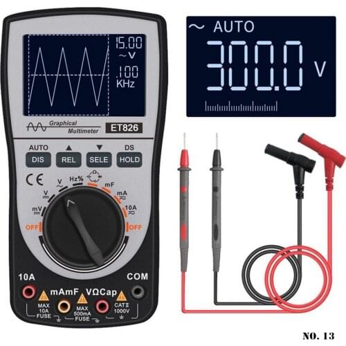 ET826 Multimeter Upgraded 2 In 1 Intelligent Digital Oscilloscope Multimeter AC/DC Digital Multimeter with 200K High-Speed A/D