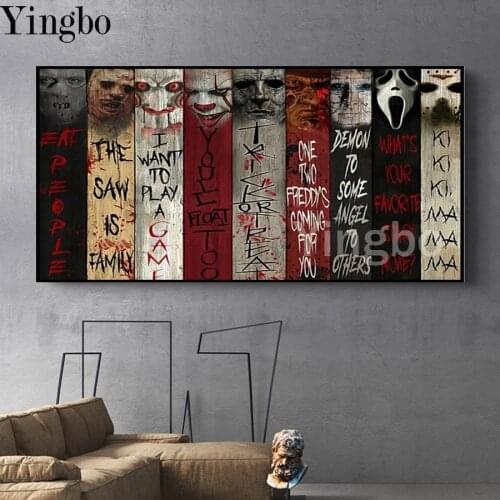Diamond Painting Kit for Adults Horror Movie Poster Diamond Art Full Square Drill 5D Diy Diamond Embroidery Rhinestones Painting