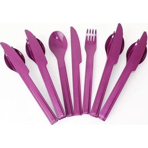 TUPPERWARE Picnic Cutlery Flatware Set to go 5X Fork Flatware Set Lilac 3'lü Set Knife, Spoon, Fork