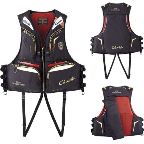 New Gmakatsu Outdoor Fishing Vest Life Jacket Fishing Clothing Flotation Vest Breathable Fly Fishing Life Vest Jacket Strap