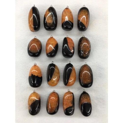 Wholesale 5pcs/pack Polished Nugget Multi Quartz Agates Carnelian Bead Pendant,Natural Stone Pendant fit Jewelry 30-45mm