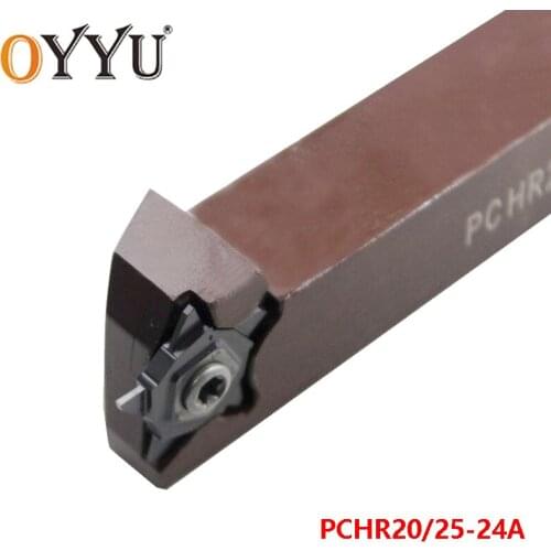 OYYU PCHR20-24 PCHR25-24 PCHR 20mm 25mm Lathe Cutter Shank Turning Tool Holder CNC Carbide Inserts Arbor Spring Steel
