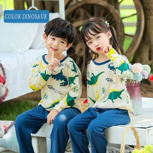 Toddler Boy Pajamas Sets Kids Girls Sleepwear 2pcs Cartoon Childrens Tops+Trousers Clothing Sets Babys Long Sleeved Homewears