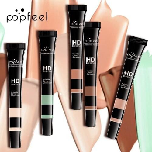 Popfeel 5 Colors Face Foundation Concealer Cream Base Makeup Cover Contour Make Up Palette Face Ance Spots Color Corrector
