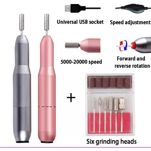 Portable USB Electric Manicure Drill Nail Drill Machine Strong Nail Remover Electric Polisher Nail File Mini Drill Nail Cutter