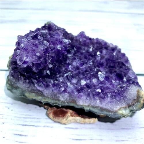 About 790g natural Brazil amethyst cluster flower raw gemstones reiki healing crystals degaussing stone