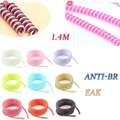 Phone Wire Cord Rope Protector 1.4m Anti-break Spring Protect Rope For Iphone Android USB Charging Cable Earphone Data Organizer