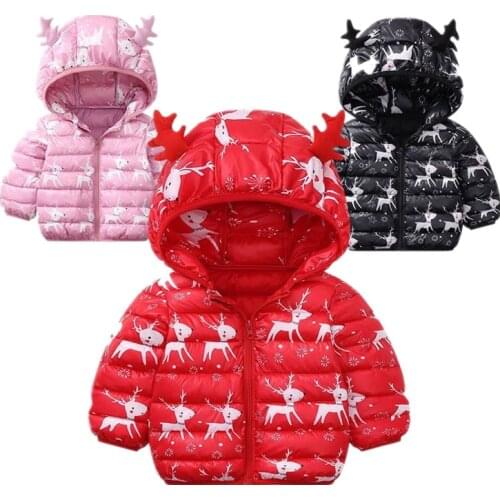 Newborn Christmas Baby Girls Jacket Autumn Winter Jacket For Girls Coat Kids Warm Hooded Outerwear Coat For Toddler Boys Clothes