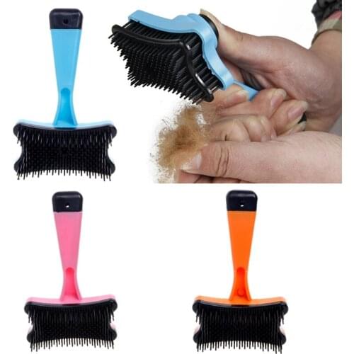 094A Pet Dog Cat Grooming Self Cleaning Slicker Brush Comb Hair Fur Shedding Tool New