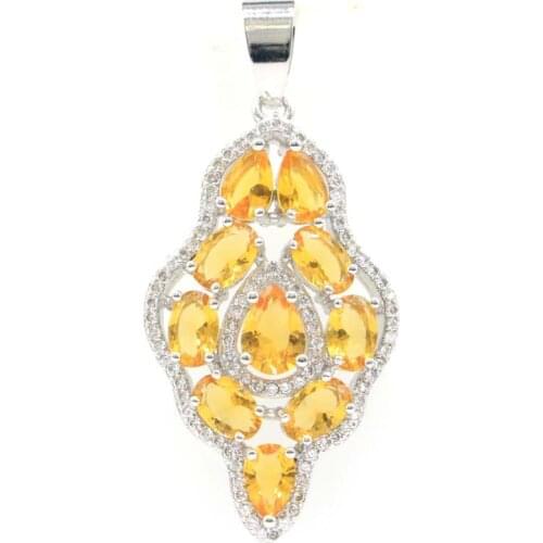 56x37mm Big Heavy 17g Created Rich Blue Violet Tanzanite CZ Womans Party Silver Pendant