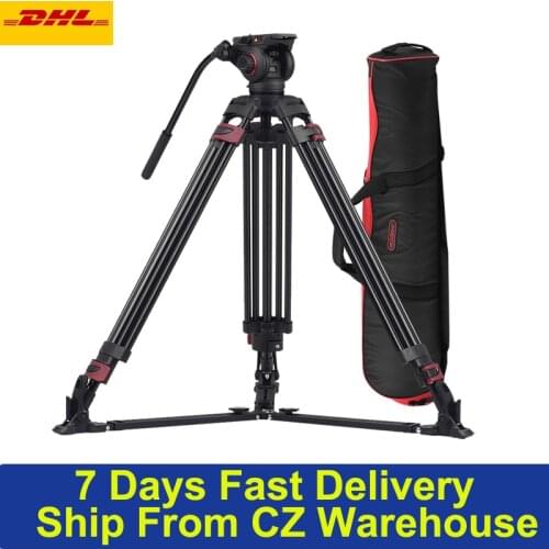 Miliboo MTT609A Professional Tripod Aluminum Alloy Photography Camera Tripod 3 Sections with Panorama Fluid Hydraulic Bowl Head