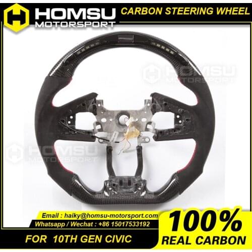 LED Carbon Fiber Steering Wheel Compatible with Honda 10th Gen Civic Carbon Fiber Steering Wheel