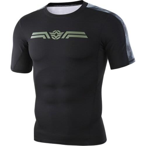 Outdoor Sports Fitness Elastic Slim Fast Dry Camouflage T-Shirt Summer Climbing Hiking Breathable Tactical Short Sleeve T Shirt