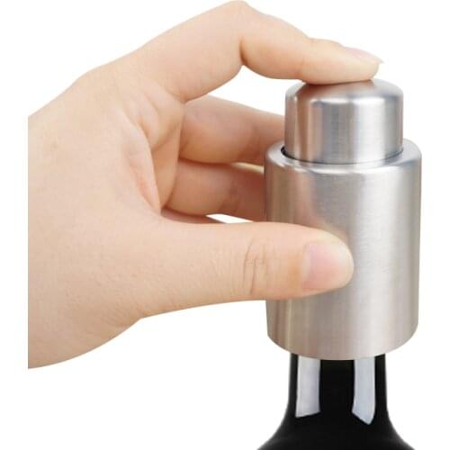 Stainless Steel Vacuum Sealed Red Wine Storage Bottle Stopper Plug Bottle Cap Opener Wine tool Free Shipping