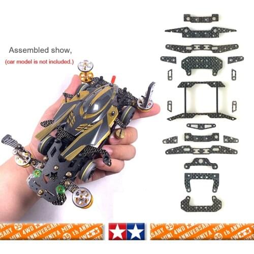 1Set AT Front Head Single Anchor Rear Tail CNC Suspension Modify Carbon Fiber Kit 95063 for Tamiya Mini 4WD Racing Car Model
