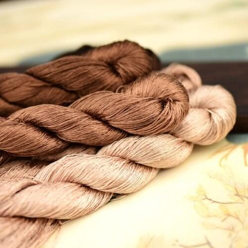 1pcs 400m 100% silk thread silk embroidery thread hand embroidery embroider cross stitch 10 gradient colors brown series