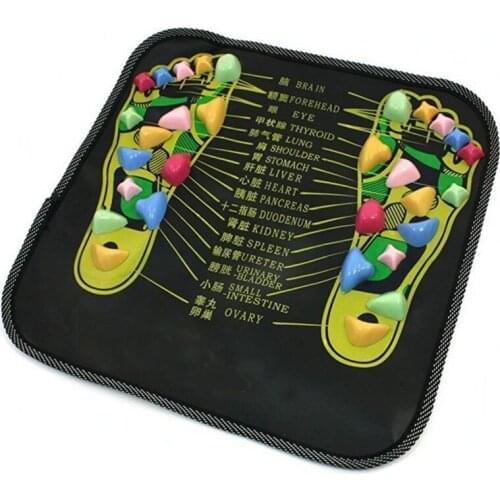 1Pc Acupuncture Cobblestone Foot Reflexology Massage Pad Colorful Square Foot Massager Cushion Walk Stone Mat For Relax Body