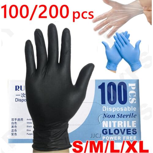 Reusable Nitrile Gloves 100pc Waterproof Cleaning PVC Rubber Latex Guantes Work Gloves Household Accessories Kitchen Convenience