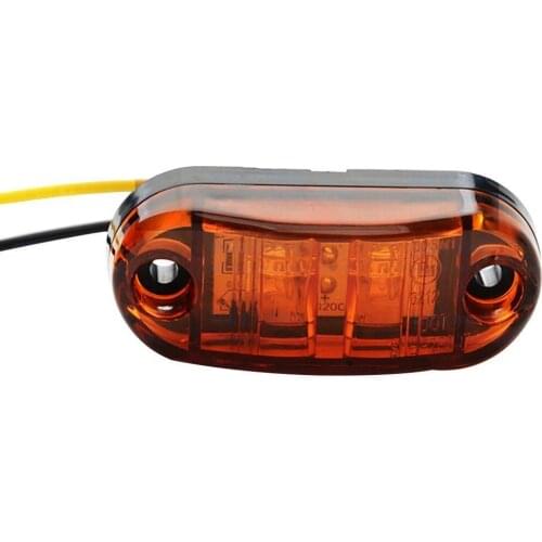 12V / 24V Amber color 2 LED Side Marker Lights Car Warning Tail Light Lorry Auto Lamps External Lights Trailer Truck 1PC M1N3