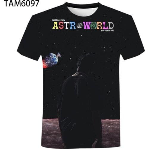 2021 (astro world) summer new style 3D printing mens and womens casual T-shirt fashion trend young and handsome T-shirt top