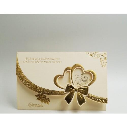 24 Pieces Wedding Invitations Hot Stamping Fashion High-end White Cardboard Chinese Wedding Western Business Invitations