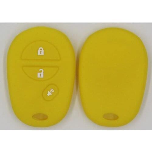 3PC Silicone key fob cover case protect skin for Toyota Mirai Land Cruiser Fortuner 2019 2020 Remote keyless keyring holder