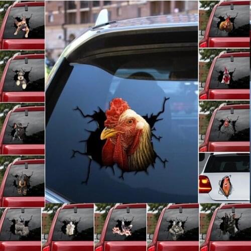 3D CHICKEN CAR STICKER Cartoon Car Styling Wall Home Glass Window Door Laptop Truck Vinyl Decals