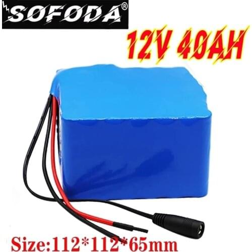 3S12P 12V 40Ah 12.6V 40000mAh High Power Lithium Battery Pack for Inverter Xenon Lamp Solar Street Light Sightseeing Car