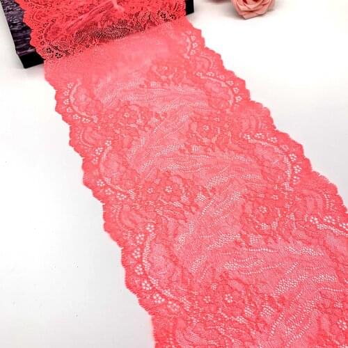 3y/lot Width 8 5/8" 22cm Orange With Foil Stretch Lace Trim For Clothing Accessory Dress Sewing Applique Costume Lace Fabric