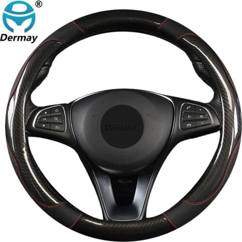 7 Colors Car Steering Wheel Cover Carbon Fiber Non-slip Wear Resistant Volant Auto Car Styling Funda Volante Car Accessories