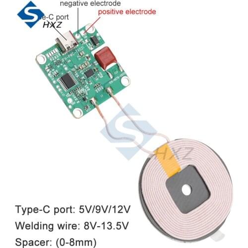 20W 0-8MM 0-10MM High Power 5V 12V Fast Charging Wireless Charger Transmitter Module Type-c USB + Coil For Car Phone Battery