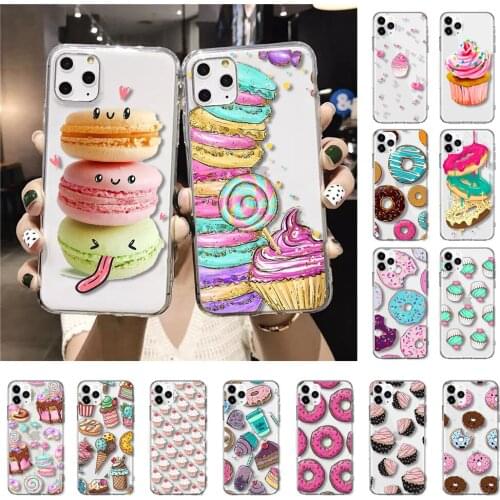 Sweet Dessert Food Donut Ice Cream Phone Case For iPhone 11 12 pro XS Max XR X Case for iPhone 7 8 6 6S plus SE2 12mini