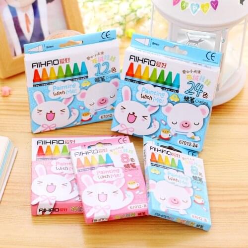 Kids Cartoon Color Crayon Student Graffiti Painting Art Drawing Pencils Child Non-Toxic Kawaii Crayon Stationery Office Supplies