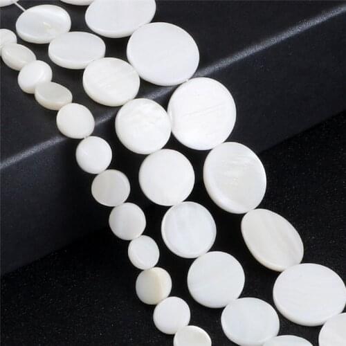 DIY Natural White Freshwater Shell Loose Beads Jewelry Accessories For Women/Men Necklace Bracelet Round Shape Jewelry Making