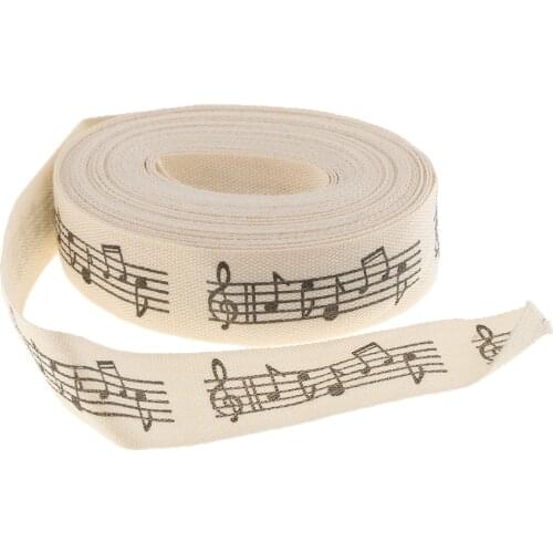15mm Musical Note Cotton Ribbon Garment Label Sewing Label Craft Card Gift Tag 5 Yards