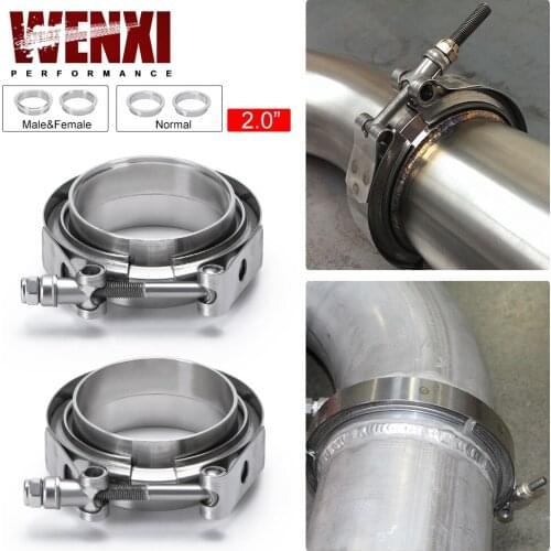 2" V-Band clamp flange Kit (Stainless Steel 304 Clamp+SUS304 Flange) For turbo exhaust downpipe PQY5281