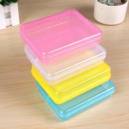 4 Color Mini Small Plastic Transparent With Lid With Lid Collection Credit Card Bank Card Container Case Storage Box