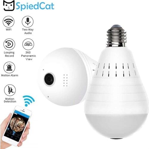HD Wireless Wifi IP P2P Mini 360 Degree Panoramic Fisheye Night Vision Lens Bulb Home Baby Security Surveillance CCTV Camera