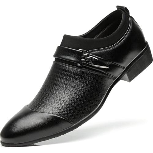 Autumn Man Leather Shoes Slip On Flats Oxford Business Office Formal Wedding Shoe Pointed Toe Men Dress Leather Shoes dfg678