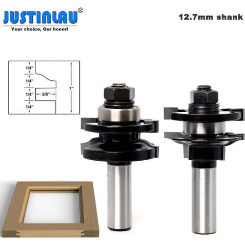 2 Piece Set Woodworking Cabinet Door Milling Cutter Tenon Milling Cutter Woodworking Alloy Used for Milling and Carving Tools
