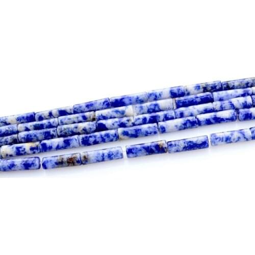 Natural Blue Point Stone Beads Jewelry Making 4x13mm Cylindrical Loose BluePoint Stone Beads Strand 15'' Diy Jewelry Gifts Bead