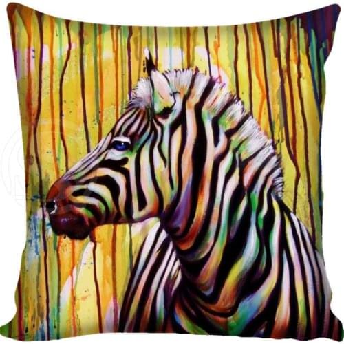 New Arrive Zebra art Pillowcases zipper pillow 35x35cm 40x40cm 45x45cm 60x60cm two sides Pillow Case Custom your image